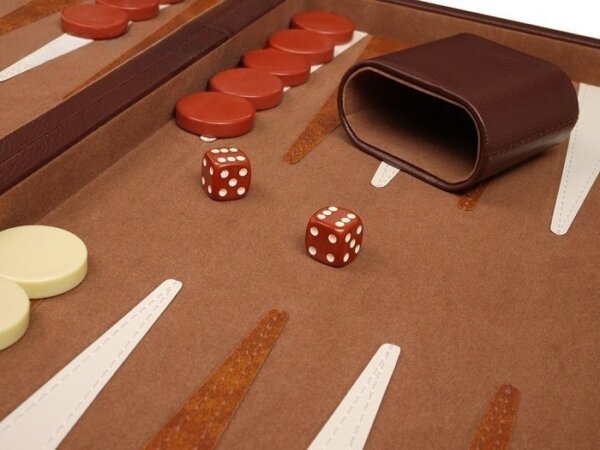 15-inch Deluxe Backgammon Set - Brown - Image 4