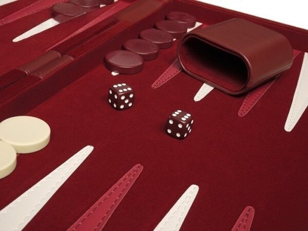15-inch Deluxe Backgammon Set - Maroon - Image 4