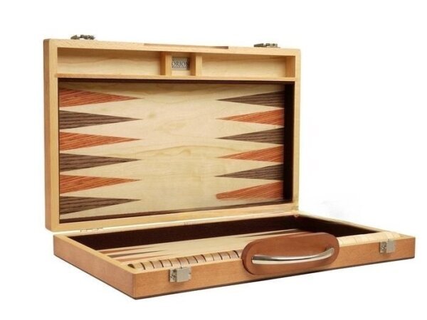 15-inch Wood Backgammon Set - Olive Burl - Image 3