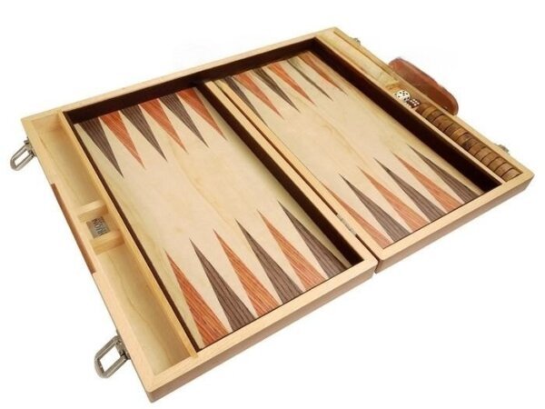 15-inch Wood Backgammon Set - Olive Burl - Image 6
