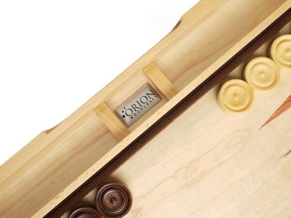 15-inch Wood Backgammon Set - Olive Starburst - Image 3
