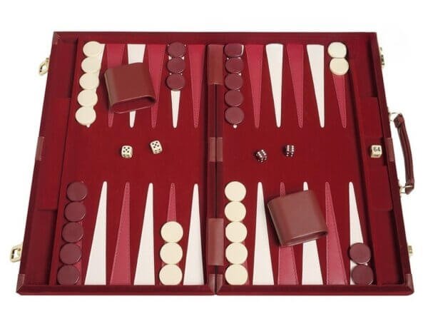 18-inch Deluxe Backgammon Set - Maroon
