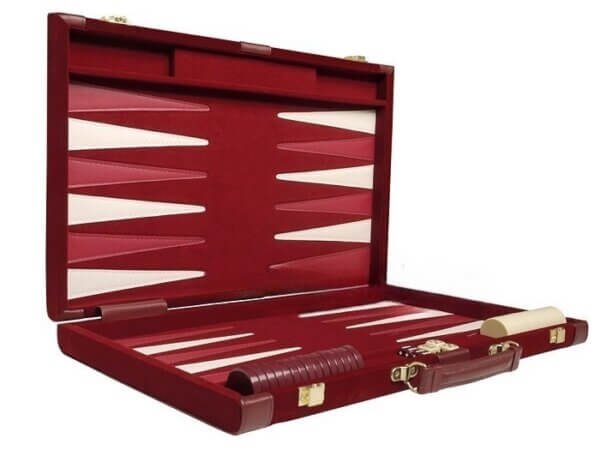 18-inch Deluxe Backgammon Set - Maroon - Image 2