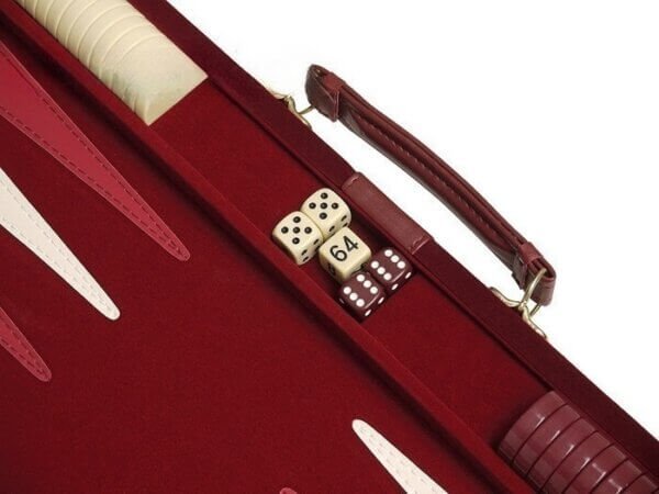 18-inch Deluxe Backgammon Set - Maroon - Image 4