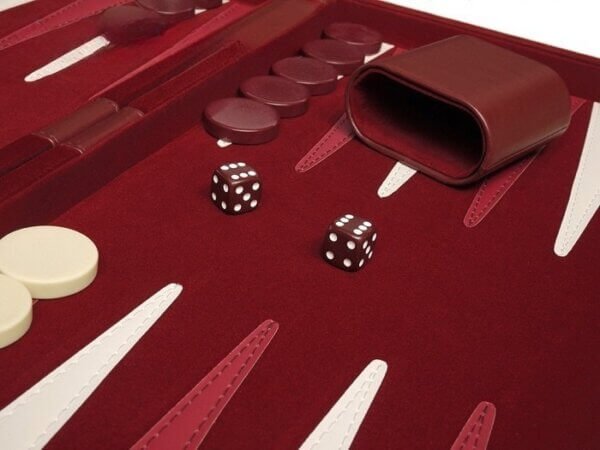 18-inch Deluxe Backgammon Set - Maroon - Image 3