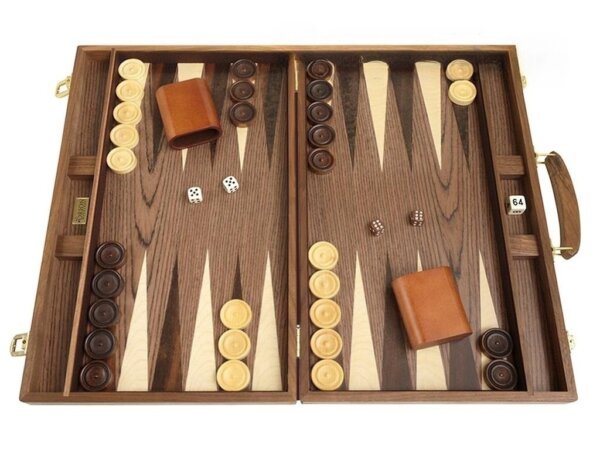 18-inch Wood Backgammon Set - Walnut Burl