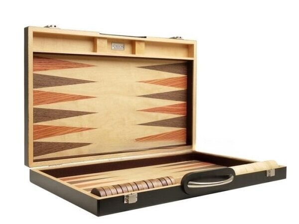 18-inch Wood Backgammon Set - Zebra Wood - Image 3