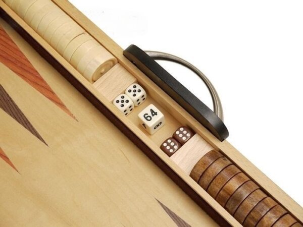 18-inch Wood Backgammon Set - Zebra Wood - Image 5
