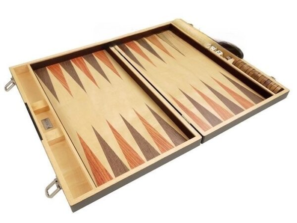 18-inch Wood Backgammon Set - Zebra Wood - Image 6