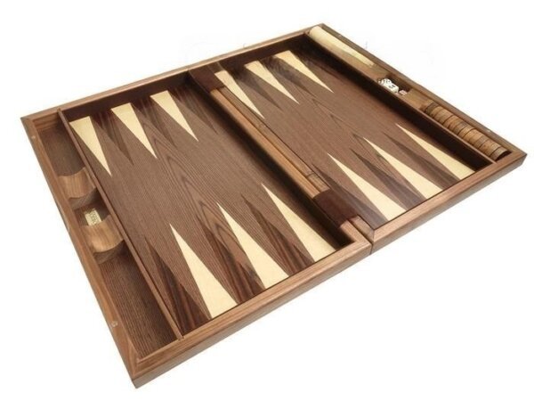 19-inch Wood Backgammon Set - Walnut Inlay - Image 6