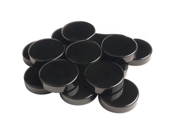Backgammon Checkers - High Gloss Melamine - Black (1 3/16 in. Dia.) - Roll of 15