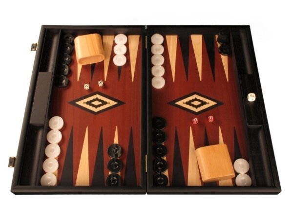 Black Backgammon Set - Large - Red Field