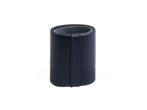 Professional Leather Dice Cup - Oval - Blue/Grey