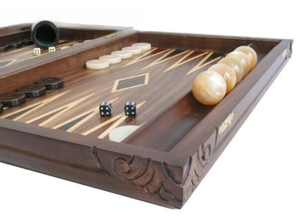Carved Maple Backgammon Set with Racks - Dragon - Image 4