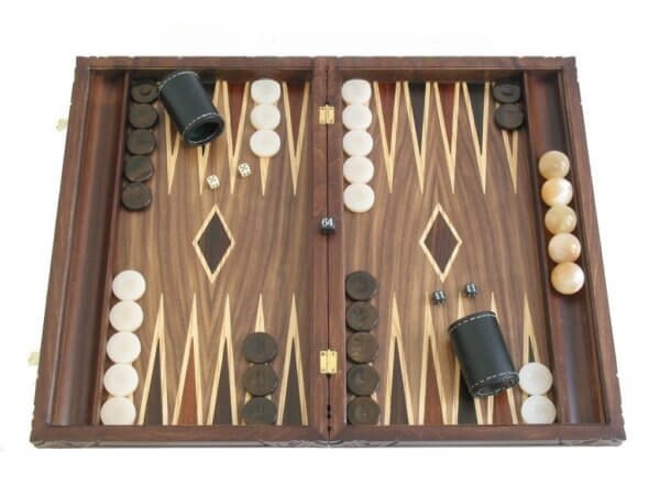 Carved Maple Backgammon Set with Racks - Eagle