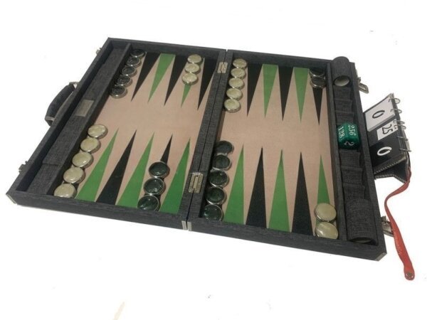 Competition Size Backgammon Set & Chrome Checkers - Image 3