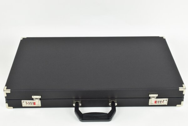 Flecked Light Gray/Red/Black FTH Tournament Size Backgammon Board. 45mm Checkers - Image 5