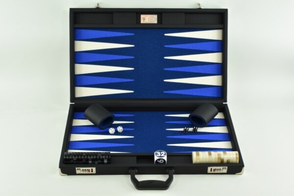 Pacific Blue - Blue/White FTH Tournament Backgammon Set - Image 2