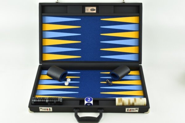 Pacific Blue - Light Blue/Yellow FTH Tournament Backgammon Set - Image 2