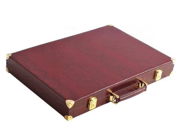 Hector Saxe Faux Snake Backgammon Set - Maroon - Image 6