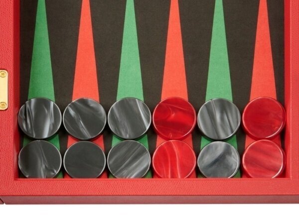 Zaza & Sacci® Leather/Microfiber Backgammon Set - Model ZS-760 - Large - Red - Image 3