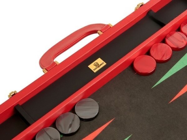 Zaza & Sacci® Leather/Microfiber Backgammon Set - Model ZS-760 - Large - Red - Image 4