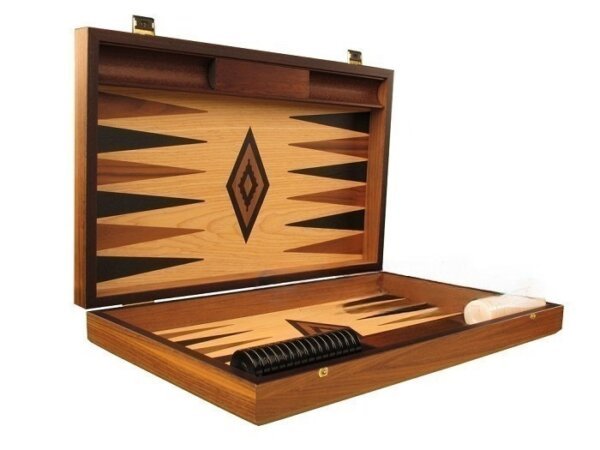 Oak Backgammon Set - Large - Black - Image 2