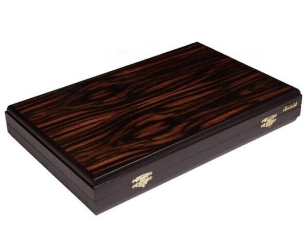 Palisander Backgammon Set with Racks - Beveled Edge - Image 5