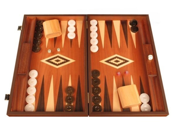 Wenge Backgammon Set - Large - Mahogany Field