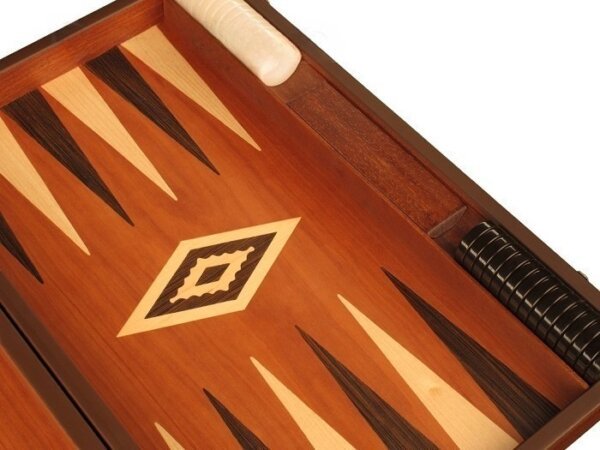 Wenge Backgammon Set - Large - Mahogany Field - Image 4