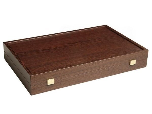 19-inch Wood Backgammon Set - Wenge with Side Racks - Image 5