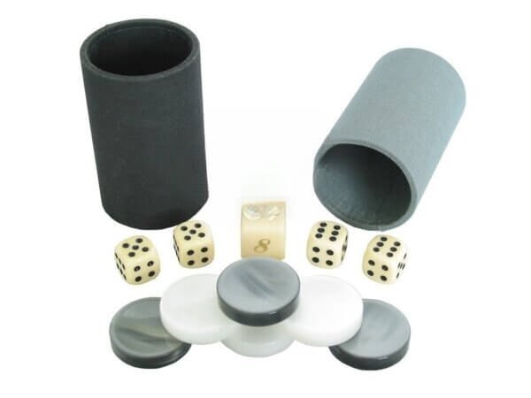 All-In-One Combo - Black High Gloss Mother-Of-Pearl - 1 3/8 in. Checkers