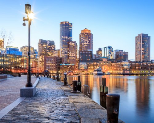 Boston Harbor and Financial District