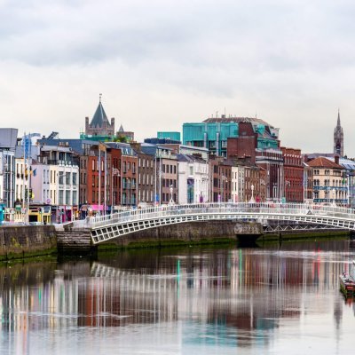 View of Dublin with the Ha'penny Bridge - Ireland