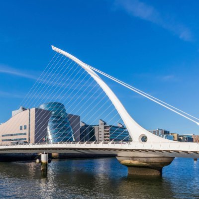 Samuel Beckett Bridge across the River Liffey in Dublin, Ireland