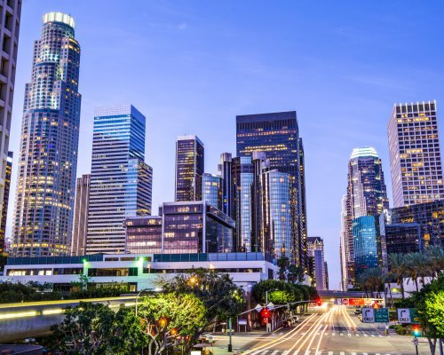 Los Angeles, California, USA downtown cityscape.