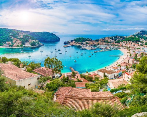 Panoramic view of Porte de Soller, Palma Mallorca, Spain