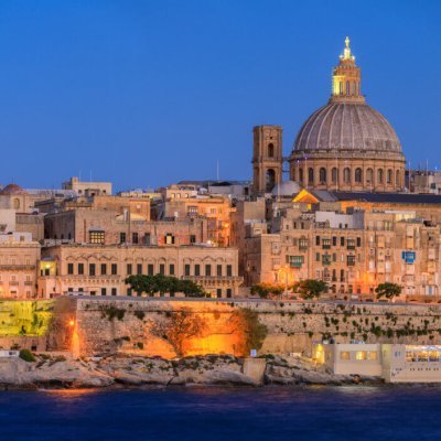 Valetta skyline at sunset
