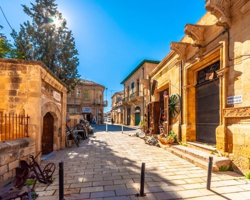 Streets of old Nicosia view. Nicosia is capital of Northern Cyprus.
